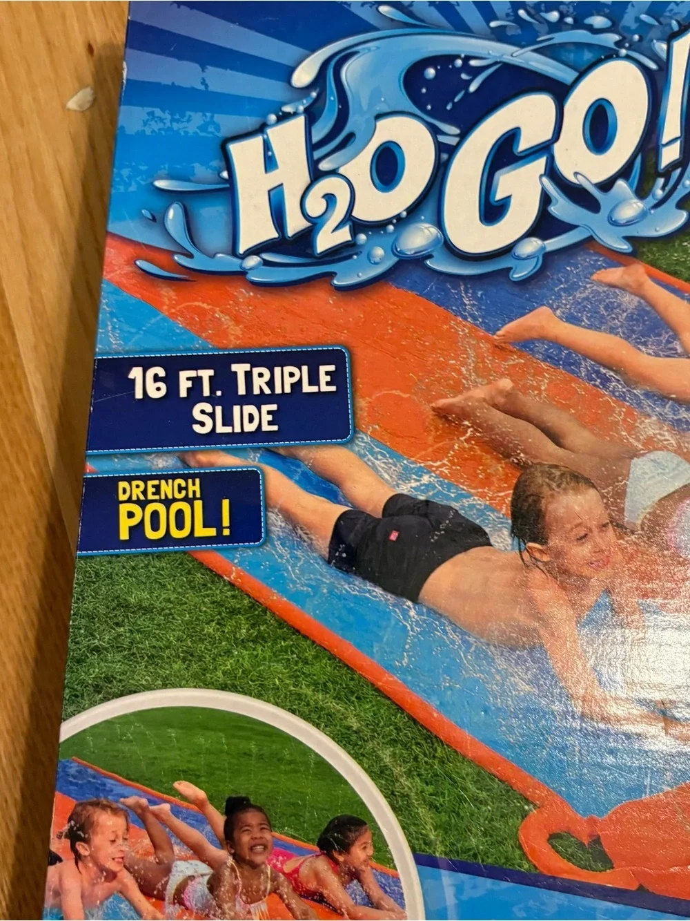 H2O GO! Triple Slip & Slide - Orange and Blue NEW Water Toy Outside